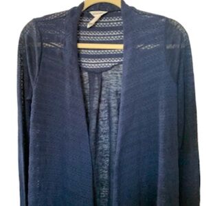 BETHANY MOTA Women’s Lightweight Open Front Long-sleeve Cardigan Navy Medium